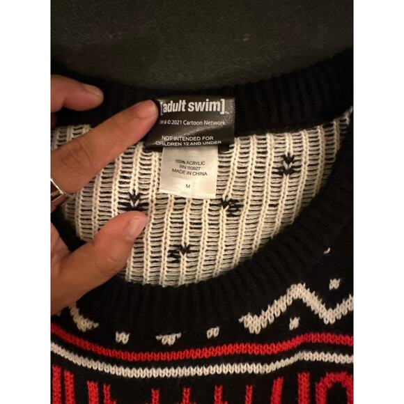 Rick and Morty Happy Human Holiday Sweater Adult M Ugly Christmas‎ Cartoon Knit - Picture 3 of 4